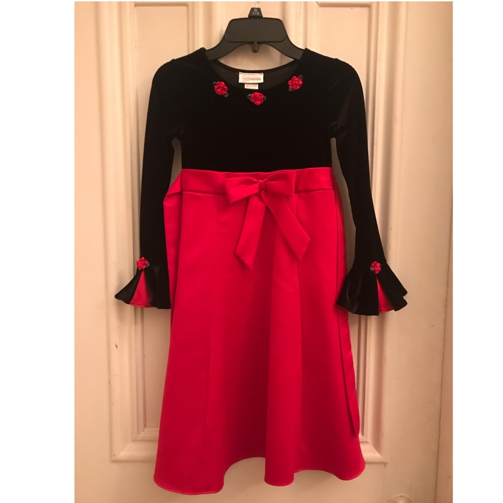 Girls Black & Red Holiday Dress